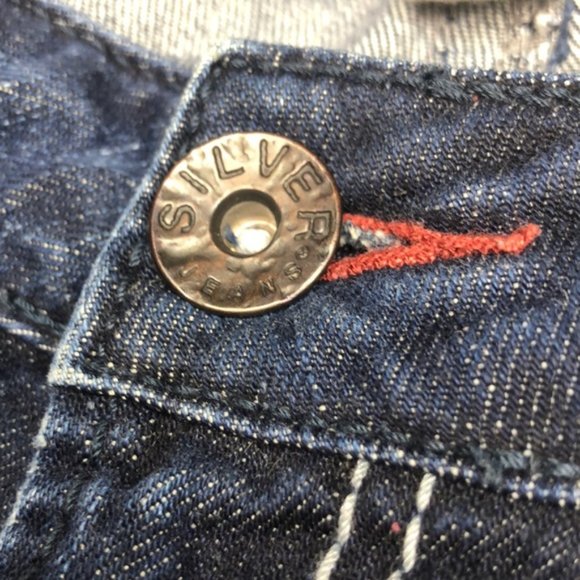 VINTAGE SILVER SANTORINI CROP JEANS 32x27 🦋 - Picture 13 of 13